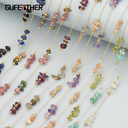 GUFEATHER C310,diy chain,nickel free,stainless steel,natural stone,jewelry findings,diy bracelet necklace,jewelry making,1m/lot