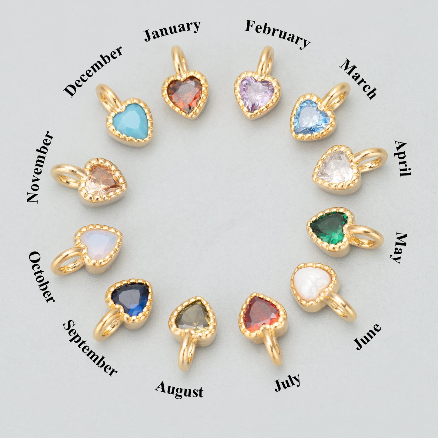 GUFEATHER MD25,jewelry accessories,18k gold rhodium plated,copper,zircons,charms,lucky stone of the month,diy pendants,6pcs/lot