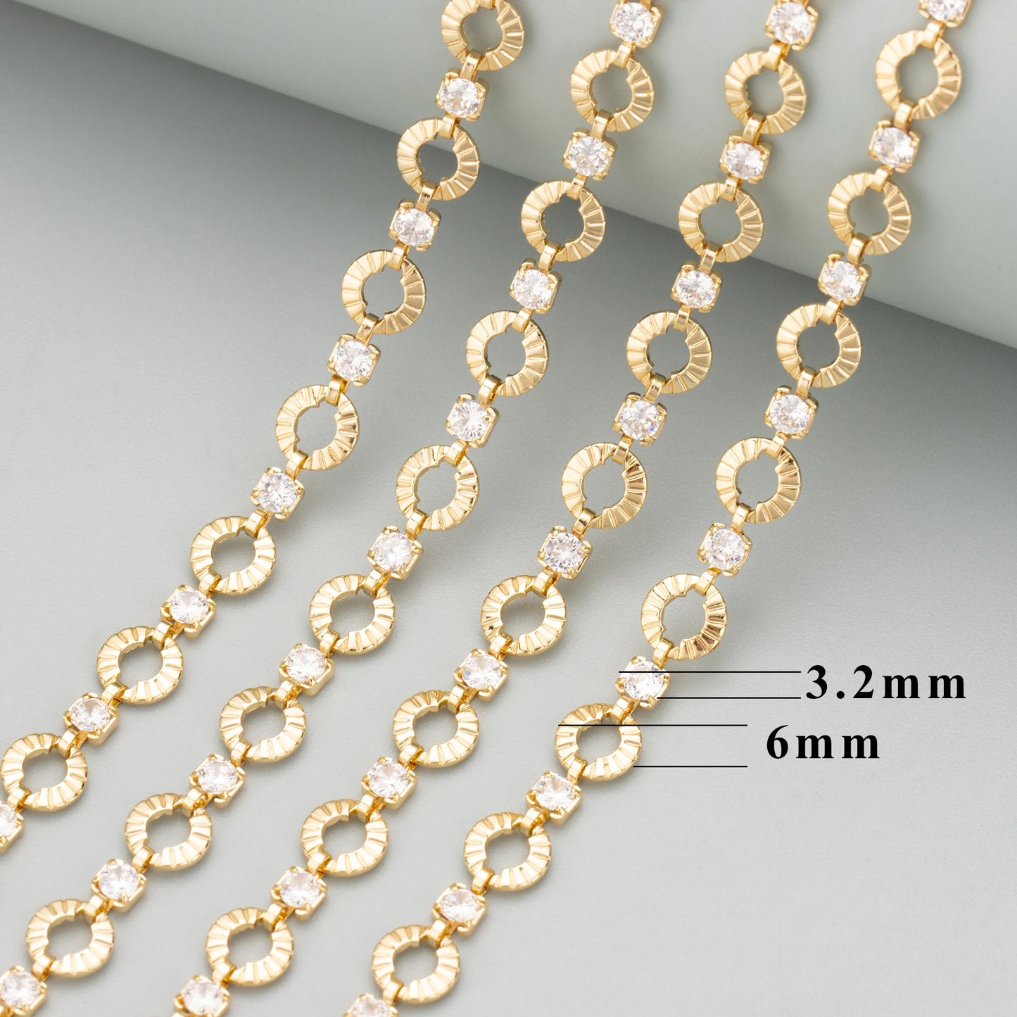 GUFEATHER C349,chain,18k gold rhodium plated,copper,nickel free,zircons,charms,diy bracelet necklace,jewelry making,1m/lot