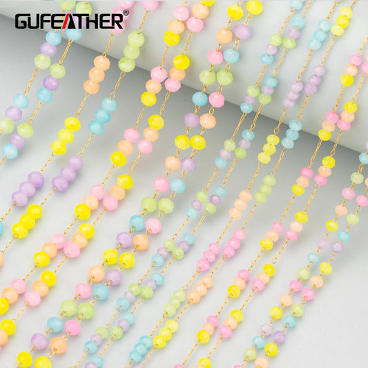GUFEATHER C347,chain,natural beads,stainless steel,nickel free,hand made,charms,jewelry making,diy bracelet necklace,1m/lot