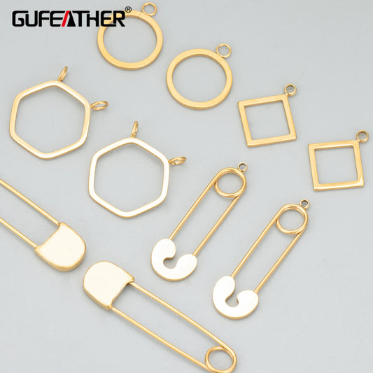 GUFEATHER ME16,jewelry accessories,316L stainless steel,nickel free,hand made,charms,diy pendants,jewelry making,4pcs/lot