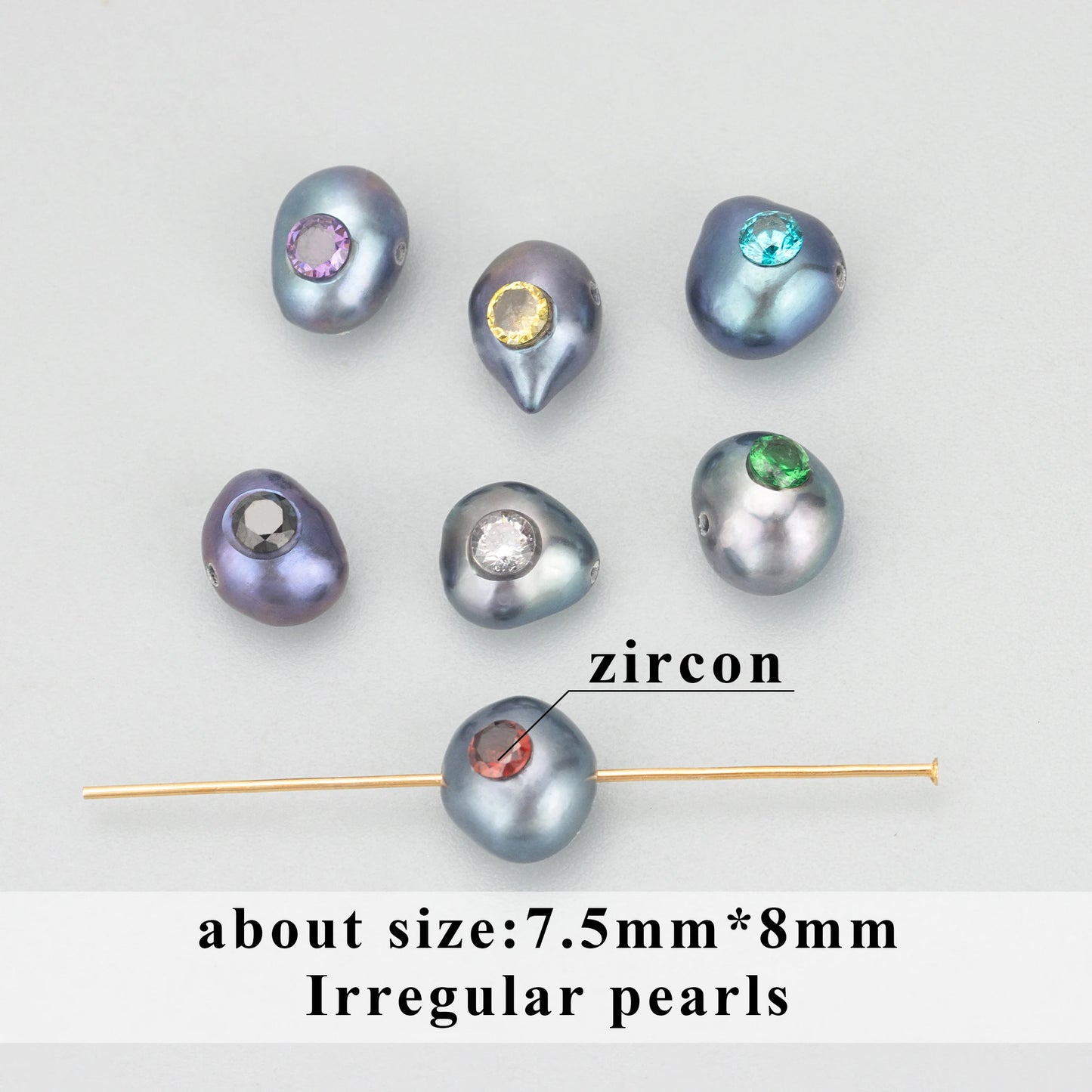 GUFEATHER MD96,natural pearl,jewelry accessories,pearl with zircons,hand made,charms,jewelry making,diy pendants,6pcs/lot