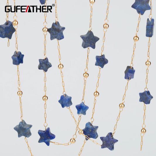 GUFEATHER C298,diy chain,stainless steel,natural stone,jewelry findings,hand made,jewelry making,diy bracelet necklace,1m/lot