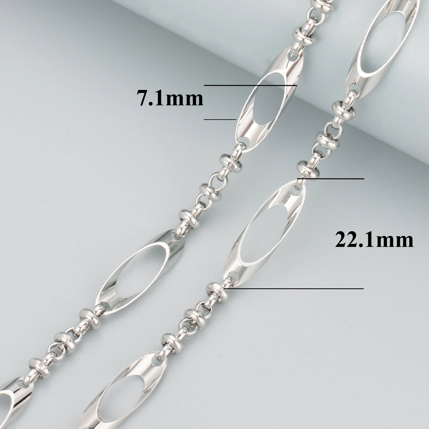 GUFEATHER C145, chaîne de bricolage, pass REACH, sans nickel, plaqué rhodium or 18 carats, fait à la main, fabrication de bijoux, collier de bracelet à bricoler soi-même, 1 m/lot 