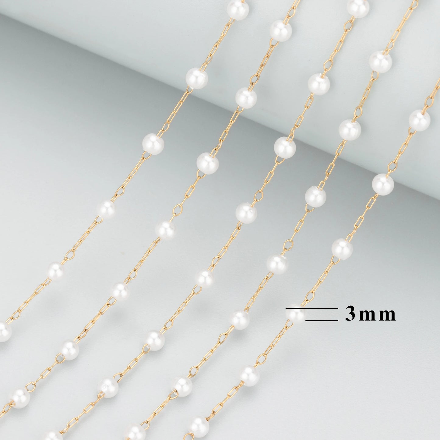 GUFEATHER C137, accesorios de joyería, cadena diy, perlas de plástico, acero inoxidable, hecho a mano, fabricación de joyas, collar de pulsera diy, 3 m/lote 