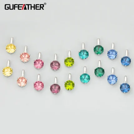 GUFEATHER ME95,jewelry accessories,18k gold rhodium plated,copper,glass,hand made,charms,jewelry making,diy pendants,4pcs/lot - AliExpress 36
