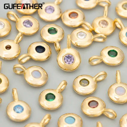 GUFEATHER,10pcs/lot,ME64,jewelry accessories,18k gold rhodium plated,copper,nickel free,zircon,charm,diy pendants,jewelry making - AliExpress 36