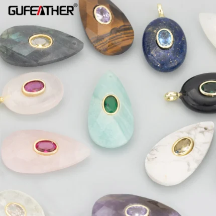 GUFEATHER,1pcs/lot,MH48,jewelry accessories,14k gold plated,copper,natural stone,hand made,charms,jewelry making,diy pendants - AliExpress 36
