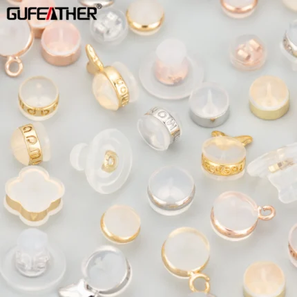 GUFEATHER MF61,jewelry accessories,nickel free,18k gold rhodium plated,copper,rubber,ear plug,jewelry making,10pcs/lot - AliExpress 36