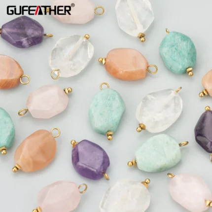 GUFEATHER,4pcs/lot,MF98,jewelry accessories,stainless steel,natural stone,hand made,charms,diy pendants,jewelry making - AliExpress 36