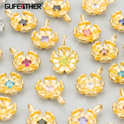 GUFEATHER,6pcs/lot,MG88,jewelry accessories,18k gold rhodium plated,copper,charms,zircons,hand made,jewelry making,diy pendants - AliExpress 36