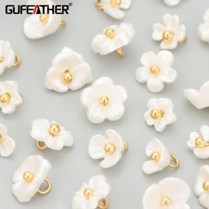 GUFEATHER MF49,jewelry accessories,18k gold plated,copper,plastic,hand made,charms,diy flower pendants,jewelry making,50pcs/lot - AliExpress 36