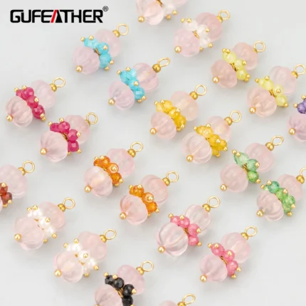 GUFEATHER,2pcs/lot,MG46,jewelry accessories,stainless steel,natural indian pink crystal,hand made,jewelry making,diy pendants - AliExpress 36