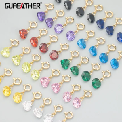 GUFEATHER MD91,jewelry accessories,18k gold plated,copper,zircons,hand made,charms,diy pendants,jewelry making,6pcs/lot - AliExpress 36
