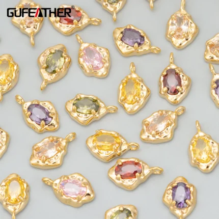 GUFEATHER,10pcs/lot,MD71,jewelry accessories,18k gold rhodium plated,copper,zircons,charms,hand made,jewelry making,diy pendants - AliExpress 36