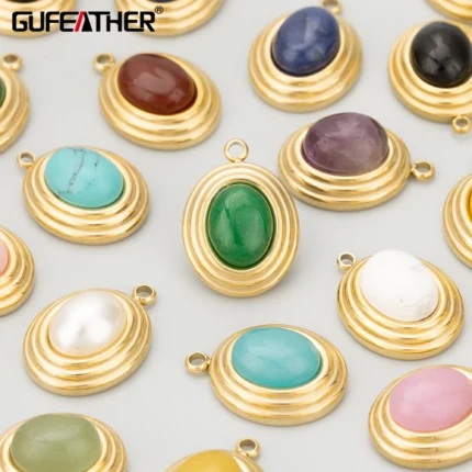 GUFEATHER MF51,jewelry accessories,316L stainless steel,natural stone,hand made,charms,jewelry making,diy pendants,2pcs/lot - AliExpress 36