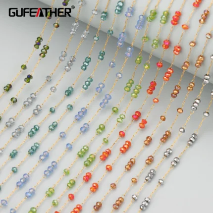 GUFEATHER,1m/lot,C343,diy chain,stainless steel,glass beads,hand made,charms,jewelry making findings,diy bracelet necklace - AliExpress 36