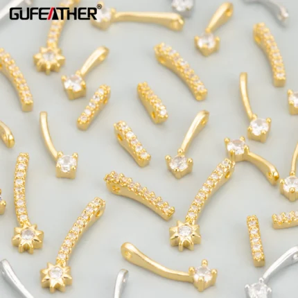 GUFEATHER,20pcs/lot,MG79,jewelry accessories,18k gold rhodium plated,copper,charms,zircons,jewelry making,diy pendants - AliExpress 36