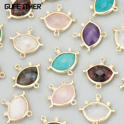 GUFEATHER MD80,jewelry accessories,18k gold plated,copper,natural stone,hand made,diy pendants,charms,jewelry making,4pcs/lot - AliExpress 36