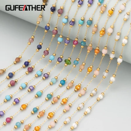 GUFEATHER C376,chain,stainless steel,nickel free,natural stone,charms,hand made,diy bracelet necklace,jewelry making,1m/lot - AliExpress 36