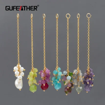 GUFEATHER MA89,jewelry accessories,nickel free,18k gold plated,copper,natual stone,diy pendant,jewelry making,ear chain,2pcs/lot - AliExpress 36