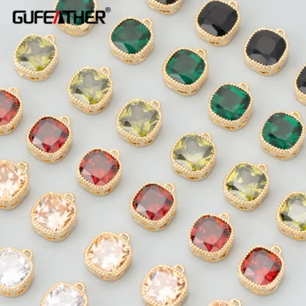 GUFEATHER MC46,jewelry accessories,18k gold plated,nickel free,copper,zircons,jewelry making,charms,diy pendants,6pcs/lot - AliExpress 36