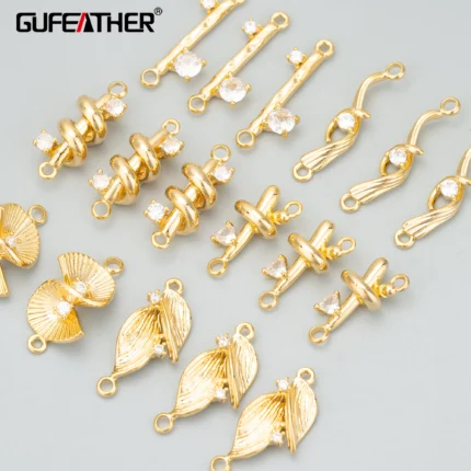 GUFEATHER ME40,jewelry accessories,18k gold rhodium plated,copper,zircons,hand made,charms,diy pendants,jewelry making,6pcs/lot - AliExpress 36