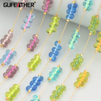GUFEATHER,1m/lot,C443,diy chain,stainless steel,miyuki beads,hand made,charms,jewelry making findings,diy bracelet necklace - AliExpress 36