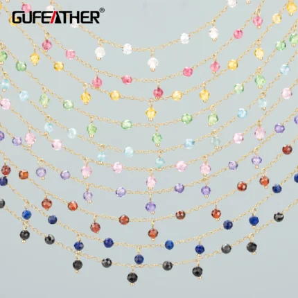 GUFEATHER C383,chain,stainless steel,nickel free,zircons,hand made,charms,jewelry making,diy bracelet necklace,1m/lot - AliExpress 36