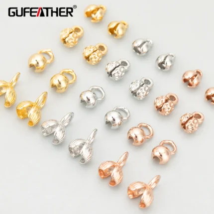 GUFEATHER,20pcs/lot,MG24,jewelry accessories,PVD,18k gold plated,copper,diy bead tip chain connector making,end caps for jewelry - AliExpress 36