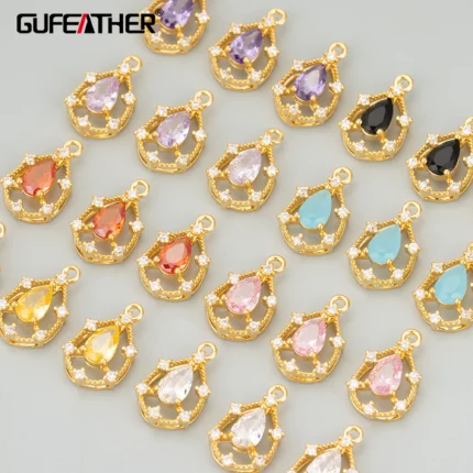 GUFEATHER ME72,jewelry accessories,18k gold rhodium plated,copper,zircons,hand made charms,diy pendants,jewelry making,6pcs/lot - AliExpress 36