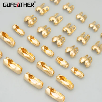 GUFEATHER MF25,jewelry accessories,18k gold rhodium plated,copper,nickel free,connect,bead chain buckle,jewelry making,20pcs/lot - AliExpress 36