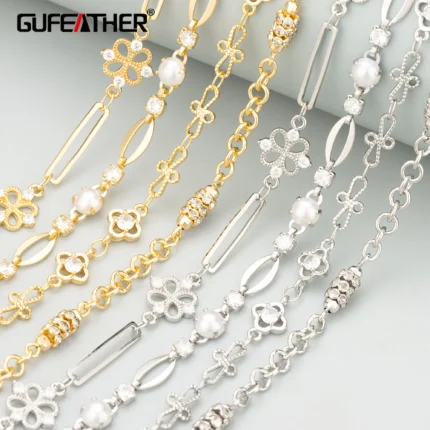 GUFEATHER,1m/lot,C426,chain,18k gold rhodium plated,copper,nickel free,hand made,charms,diy bracelet necklace,jewelry making - AliExpress 36