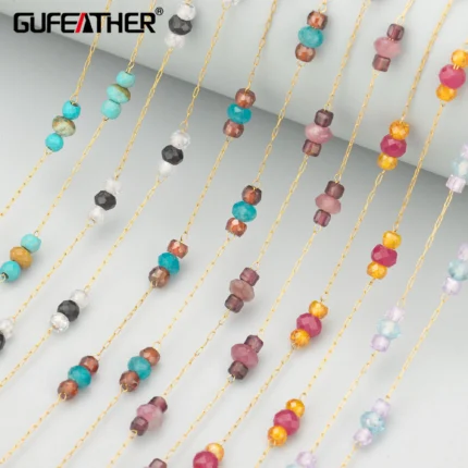 GUFEATHER,1m/lot,C395,chain,stainless steel,natural stone beads,hand made,charms,jewelry making,diy bracelet necklace - AliExpress 36