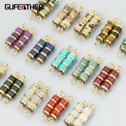 GUFEATHER,10pcs/lot,MG58,jewelry accessories,stainless steel,natural stone,two rings,charms,hand made,connector,jewelry making - AliExpress 36