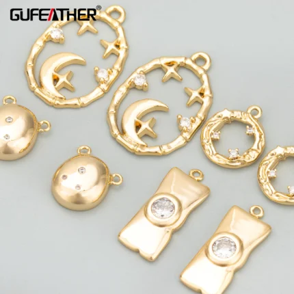 GUFEATHER ME75,jewelry accessories,18k gold rhodium plated,copper,zircons,hand made charms,jewelry making,diy pendants,6pcs/lot - AliExpress 36