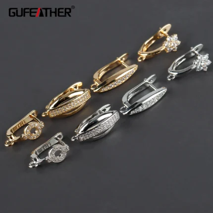 GUFEATHER M858,jewelry accessories,pass REACH,nickel free,18k gold rhodium plated,copper,hooks clasp,jewelry making,10pcs/lot - AliExpress 36