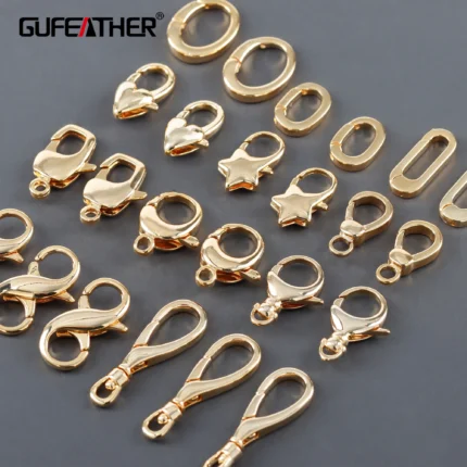 GUFEATHER,10pcs/lot,M824,jewelry accessories,pass REACH,nickel free,lobster clasp hooks,18k gold plated,charms,necklace bracelet - AliExpress 36