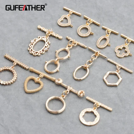 GUFEATHER M738,jewelry accessories,ot clasp,18k gold plated,copper,pass REACH,nickel free,connector bracelet necklace,10pcs/lot - AliExpress 36