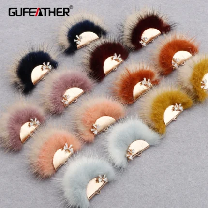 GUFEATHER M863,jewelry accessories,zircon,copper metal,hand made,real fur mink,fluffy ball,diy earings,jewelry making,6pcs/lot - AliExpress 36