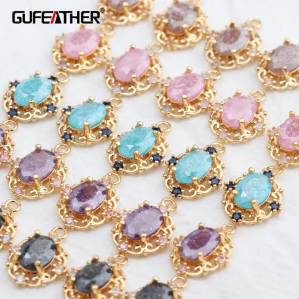 GUFEATHER M589,jewelry accessories,pass REACH,nickel free,18k gold plated,zircon pendant,diy earrings,jewelry making,6pcs/lot - AliExpress 36