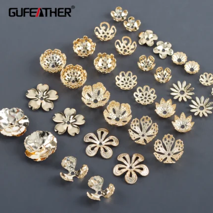 GUFEATHER M1038,jewelry accessories,18k gold plated,copper,pass REACH,nickel free,flower,diy earrings,jewelry making,one pack - AliExpress 36