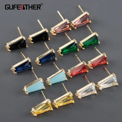 GUFEATHER M1125,jewelry accessories,18k gold plated,copper,zircons,pass REACH,nickel free,diy earrings,jewelry making,10pcs/lot - AliExpress 36