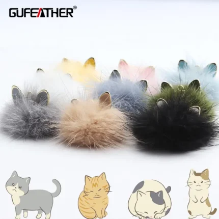 GUFEATHER M567,Cat pendant,jewelry accessories,real fur mink,fluffy ball,hand made,diy earrings pendant,jewelry making,10pcs/lot - AliExpress 36