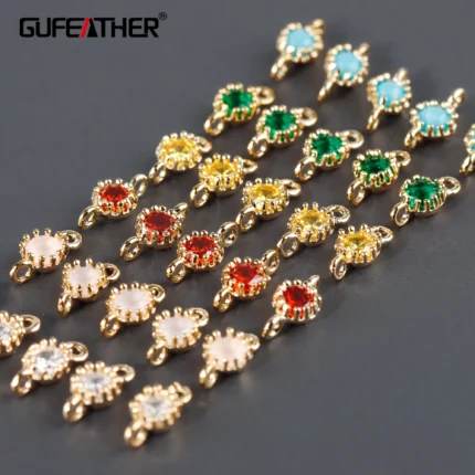 GUFEATHER M943,jewelry accessories,pass REACH,nickel free,18k gold plated,zircons,copper,diy earrings,jewelry making,20pcs/lot - AliExpress 36