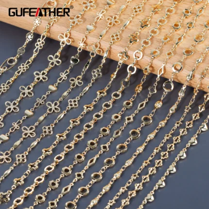 GUFEATHER,1m/lot,C164,diy chain,pass REACH,nickel free,18k gold plated,copper,charm,jewelry making finding,diy bracelet necklace - AliExpress 36
