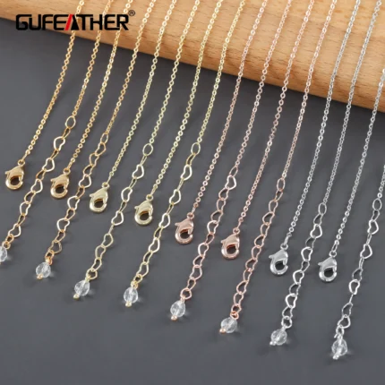 GUFEATHER M1094,chain with lobster clasp,pass REACH,nickel free,necklace for women,18k gold plated,copper,fashion chain,6pcs/lot - AliExpress 36