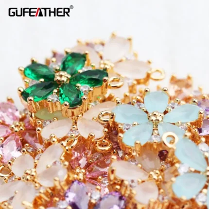 GUFEATHER M609,jewelry accessories,pass REACH,nickel free,18k gold plated,zircon pendant,diy earring,jewelry making,10pcs/lot - AliExpress 36