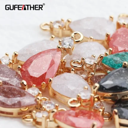 GUFEATHER M613,jewelry accessories,pass REACH,nickel free,18k gold plated,zircon pendants,diy earrings,jewelry making,10pcs/lot - AliExpress 36