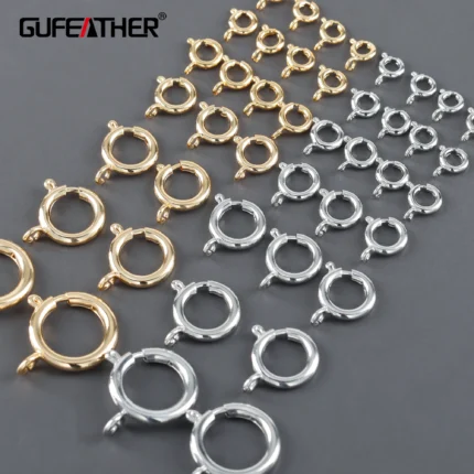 GUFEATHER MA01,jewelry accessories,clasp hooks,pass REACH,nickel free,18k gold rhodium plated,copper,jewelry making,10pcs/lot - AliExpress 36